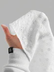 SHEIN Essnce 2025 Boho Chic High Waisted Palazzo Pants With Pockets - Summer Embroidered Wide-Leg Beach Pants For Women, Lightweight & Breathable Casual Linen (White) - White - View 8