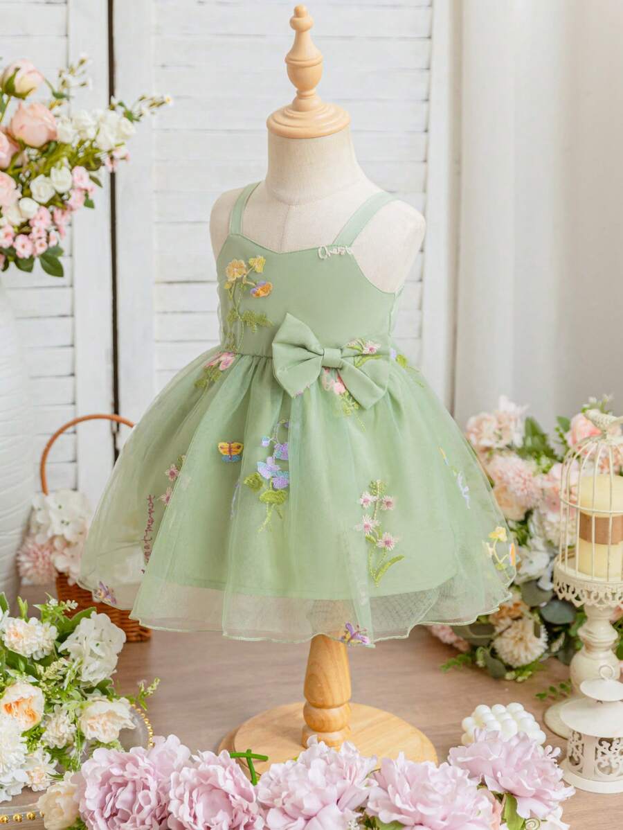 SHEIN Glamorique Kids 女婴派对装，复活节 - 綠色 - 查看 1