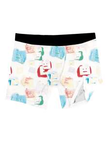 3pcs Men Cartoon Pattern Elastic Breathable Briefs - Multicolor - View 6