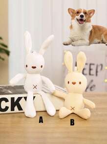 PETSIN 1/2pcs Pet Toy, Easter Rabbit, Interactive Rabbit Design Plush Dog Toy, Suitable For Biting, Friendly Chewing, Squeak-Free - Two Colors Available, Pet Supplies, Choose One - Multicolor - View 2