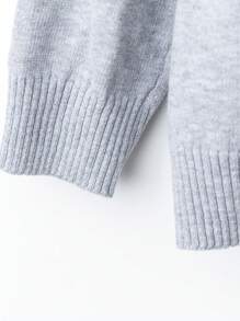 SHEIN LUNE Plus Size Women Knitted Wool Sweater Lounge Set, Coffee Color - Grey - View 4