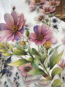 20 张/套大尺寸防水透明 PET 贴纸套装，包括水彩植物、复古花卉，用于装饰期刊、日记、剪贴簿等。 - 彩色 - 查看 3