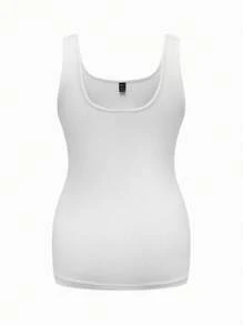 SHEIN Maternity Sleeveless Round Neck Tight Fit Tank Top In Multiple Colors, City Casual Style For Summer - Mauve Purple - View 5