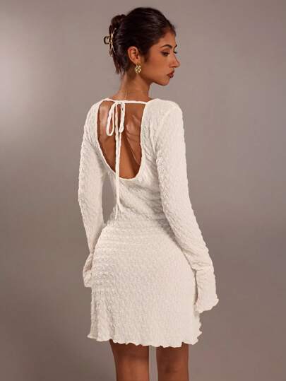 SHEIN Forever 21 Lässige Damenoutfits/Sommerkleider/Strandkleider/Sommeroutfits/Teeparty-Kleider/Strandurlaubs-Outfits/Figurbetonter Badeanzug/Sommerkleider/Strandurlaubs-Outfits/Weißes Kurzes Kleid