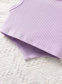 Baby Girls Asymmetric Hem Top And Pleated Skirt 2pcs Set, Elegant And Cute Infant Fashion Girls Outfit Sets