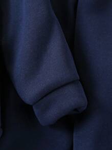 SHEIN 4-7 岁男孩保暖内衬运动套装，舒适时尚的休闲运动服，适合节日、生日、派对、日常穿着、秋季、春季、冬季、家居服，包含长袖夹克和裤子套装 男童运动服男童慢跑套装男童慢跑套装男童运动服男童运动服 - 寶藍色 - 查看 8