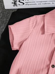 SHEIN 2 pièces/Ensemble Body bébé fille/garçon de couleur unie avec cardigan col châle et short, été