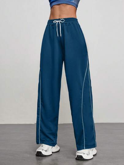 Gameset SHEIN Sport 女士抽绳腰宽松运动休闲阔腿裤