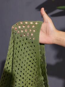 SHEIN CURVE+ Curve Plus 秋季毛衣套装，Greenfall 女装，冬季，CURVE PLUS - 軍綠色 - 查看 9