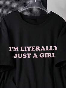 Tween Girl Casual Round Neck Printed Knit T-Shirt