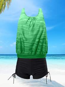 Swim Lushoire 新品畅销女士比基尼套装，海滩/度假风格，凸显身材 - 綠色 - 查看 4