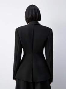 LYSMO 2025 New Arrival Spring/Summer Funnel Waist Fitted Suit - Black - View 2