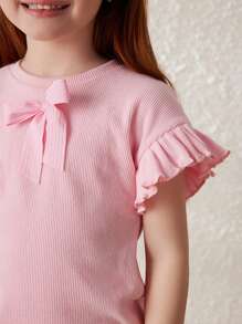 Blossori Conjunto elegante de punto rosa para niñas, para primavera/verano