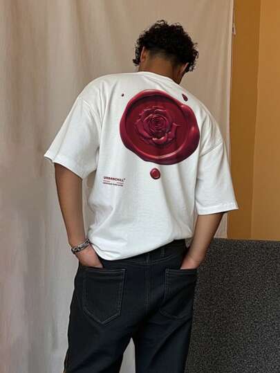 SWAVVY Standard Size Men's White Cropped Boxy Vintage T-Shirt, Summer