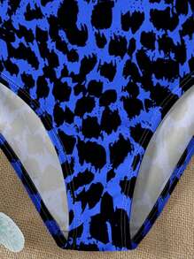 SHEIN Leap Crew Teen Girls Casual Slim-Fit Cami & Bikini Swimwear Set, Suitable For Summer