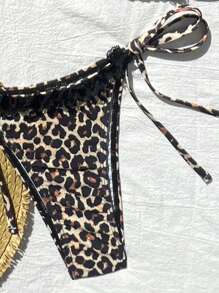 Nieuwe luipaardprint halter badmodeset, strand zomeroutfits voor vrouwen