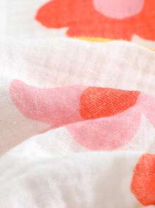 Cozy Pixies Pelele de manga corta con cuello cuadrado y estampado floral para recién nacida