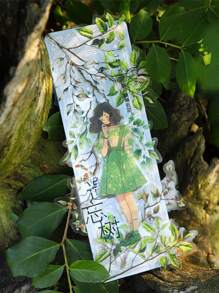 20pcs Retro Large Water-Resistant Transparent PET Stickers With Branch And Leaf Themes, Scrapbooking Embellishments, Decals - Orange - View 6