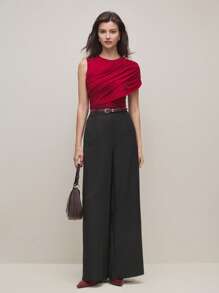 BizChic Red Women's Casual Off Shoulder T-Shirt, No Wrinkle, Suitable For Spring And Summer - Red - View 1