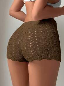 SHEIN Swim Short de plage transparent en crochet avec laçage