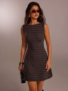 SHEIN Forever 21 夏季新款无袖 V 领修身收腰 A 字休闲迷你连衣裙