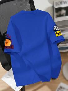 SHEIN Leap Crew 青少年男孩休闲简约短袖圆领 T 恤，适合夏季