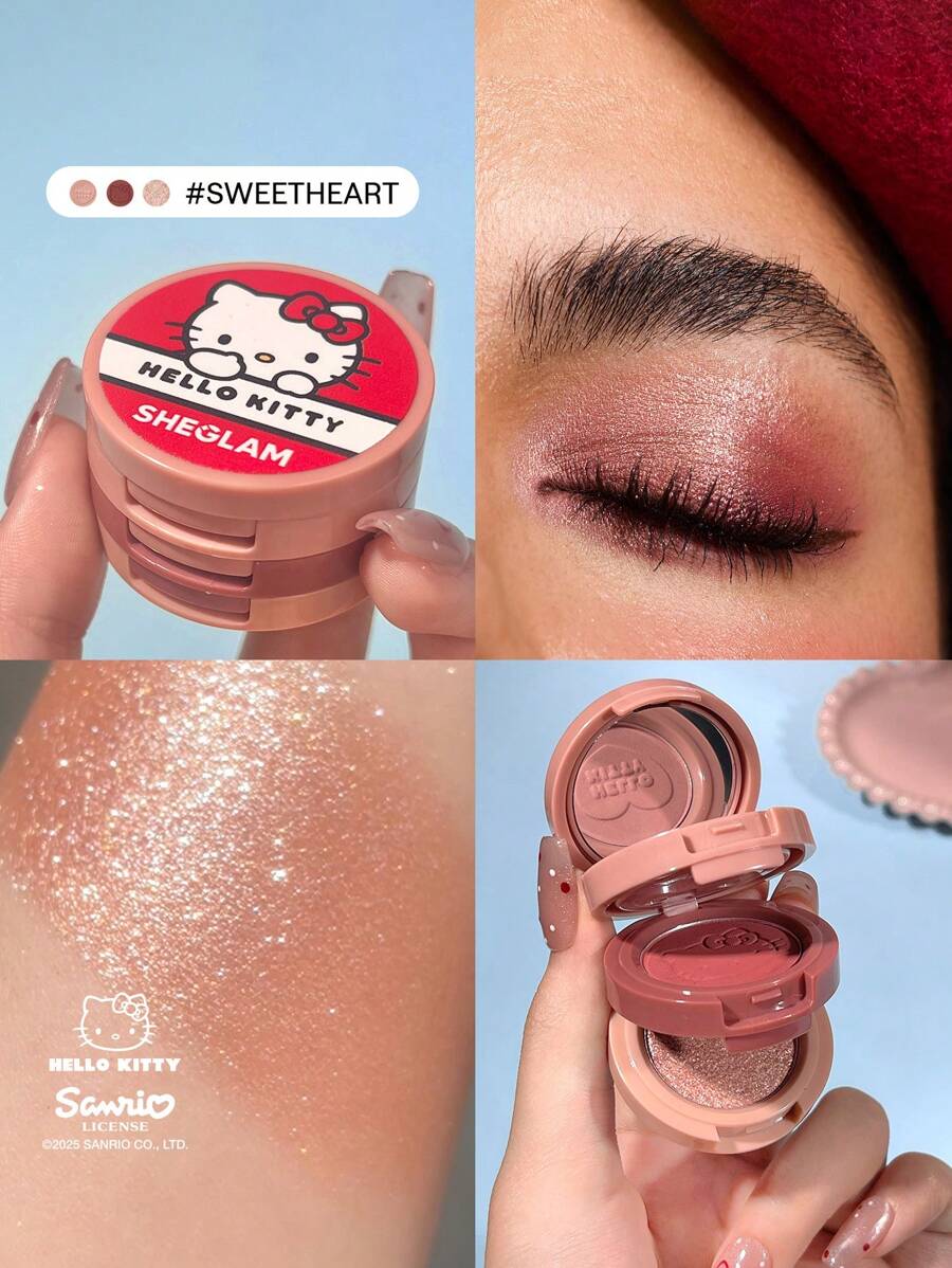 Hello Kitty｜SHEGLAM Querida querida Shadow Stack-Cariño Graduación Cumpleaños Vacaciones Verano Otoño Y2k Elegante Moda Mujeres Niñas Marca Maquillaje Cosmético Belleza Fiesta Playa Viaje Camping Aire libre Escuela Campus Excursión Festivales Decoración Regalo Presente Rosa Chica Cosplay Mejor Color Encanto Vibra
