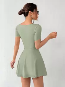SHEIN EZwear Abito attillato a maglia verde menta mini per donna