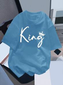 Casual T-shirt met korte mouwen en grafische print voor tienerjongens, geschikt voor de zomer