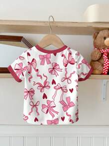 SHEIN Leap Crew 年轻女孩休闲简约圆领短袖T恤，适合夏季 - 白色 - 查看 2