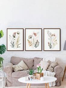 3 套水彩海报、花卉设计画、植物插图艺术版画、自然风格艺术帆布印刷壁画、优雅花卉画、柔和粉彩色系家居装饰、墙壁艺术、房间美学、海报、理想礼物，适用于客厅、卧室、浴室、办公室、咖啡厅 - 彩色 - 查看 15