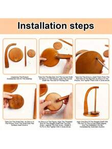 1pc Wooden Yarn Holder For Knitting Crochet, Rotatable Yarn Holder With Twirling, Mechanism Spinning Yarn Holder For Knitting, Prevent Yarn Tangling & Winding, DIY Craft Knitting Supplies,Yarn Holder Gift For Knitting Craft Lovers Accessories Supplies