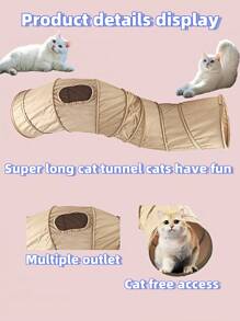 1 件猫隧道玩具互动可折叠透气宠物管游戏屋便携式组装拼图锻炼训练用品趣味配件适用于小猫猫室内外游戏