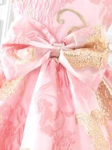 Kleine Mädchen Hochzeit Party Abendkleid, formeller Prinzessin Stil Geburtstag Abend Zeremonie Klavierrezital Hochwertig Kleine Mädchen Kleid - Pink - Übersicht 3