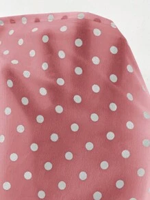 SHEIN Clasi Women's Polka Dot Contrast Trim Ruffle Collar Elegant Blouse With Puff Sleeves