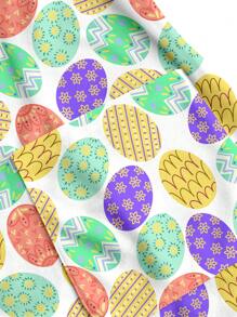 PopScrub Easter Egg Pattern & Healthcare Scrub Uniform Top - White - View 5