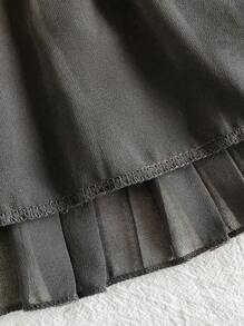Baby Girl Solid Color Pleated Skirt, New Style, Comfortable, Classic And Minimalist For Outdoor - Black - View 7