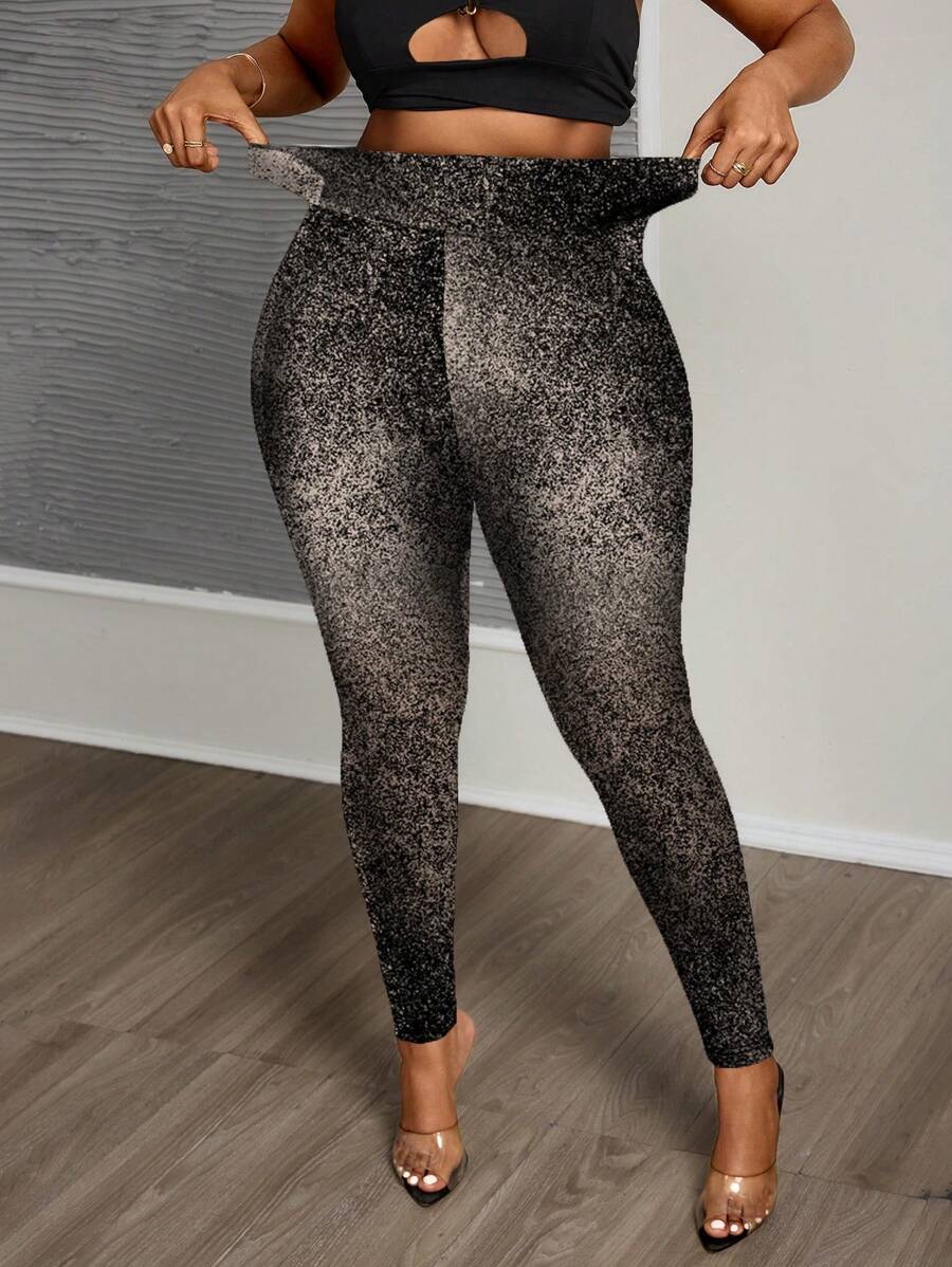 Slaydiva 性感闪光针织女式长款紧身裤，适合夏季 - 彩色 - 查看 1