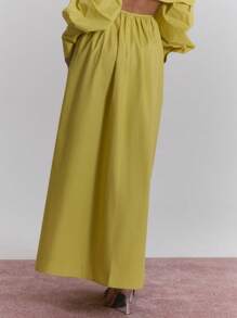 MUSERA Váy Maxi Co Giãn Dệt Chân Váy Co Giãn Phục Sinh Boho Hippie Bohemian Mùa Hè Dễ Thương Thường Ngày Tinh Tế Đồng Cỏ Sang Trọng Thanh Lịch - Màu vàng - Xem 4