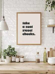 1 件无框趣味印刷墙面艺术装饰、幽默艺术品、休闲文字设计帆布印刷墙画、时尚名言海报、积极谚语画、励志短语家居装饰、海报、房间美学、理想礼物，适用于客厅、卧室、浴室、咖啡厅、无框