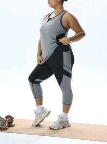 Easithlete Workout Tank Top & Pants Set, Minimalist & Fashionable, Suitable For Summer - Multicolor - View 3