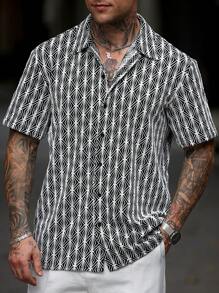 Manfinity RSRT Camisa casual de manga corta para hombres, de moda para el verano