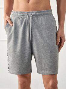 RueChic Men Printed Grogren Detail Regular Short - Grey - View 5