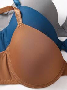 Conjunto de 7 piezas de sostenes con varillas cómodos y de un solo color para mujer - Multicolor - Ver 3