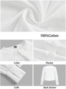 Maija Plus Size Women's Cute Short Shirt With Doll Collar