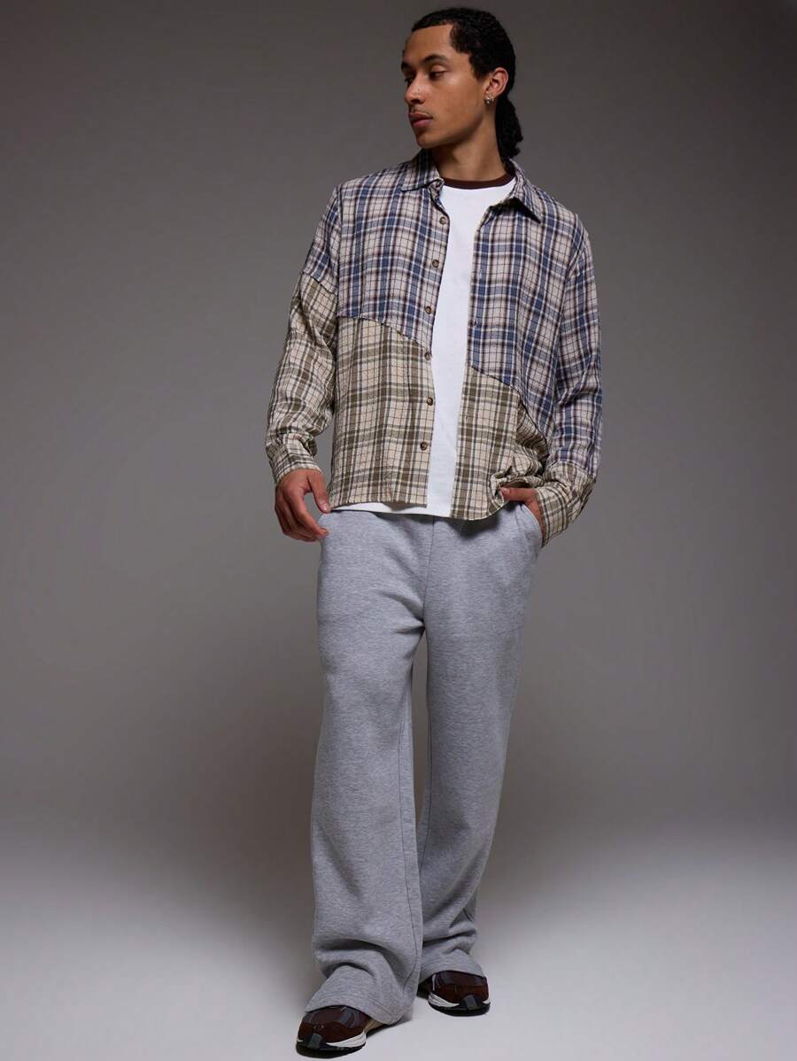 Musero 男士弹力腰直筒宽松慢跑裤基础款春夏胶囊衣橱 - 淺灰色 - 查看 1