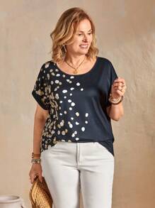 EMERY ROSE Camiseta feminina de manga curta, minimalista e moderna, adequada para o verão