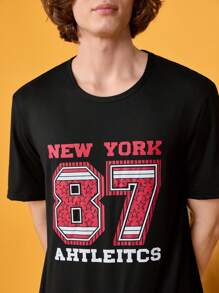 Ensemble de pyjama homme avec pantalon à carreaux et Top à manches courtes imprimé SLEEP