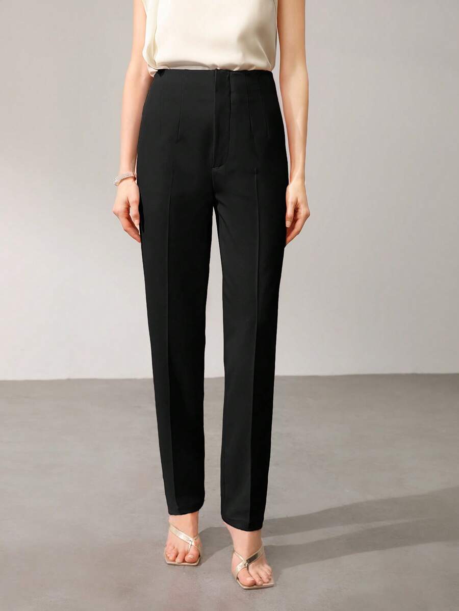 MOTF PREMIUM SLANT POCKET PRESS CREASE SUIT PANTS - Black - View 1