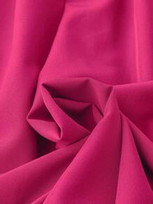 SHEIN Clasi Áo sơ mi tay raglan trơn thường ngày cỡ lớn cho khu nghỉ dưỡng - Màu Hồng Tươi - Xem 3